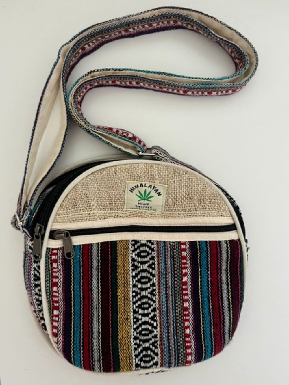 New! Himalayan Hemp Boho Round Crossbody Bag
